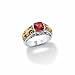 STARHAVEN Sterling Silver, 18k Yellow Gold & Garnet Queen Ring