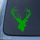 DEER HEAD - Hunting Buck - Car, Truck, Notebook, Vinyl Decal Sticker #1174 | Vinyl Color: Green
