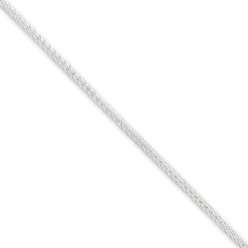 Sterling Silver 18inch 2mm Hollow Polished Mesh Chain Necklace