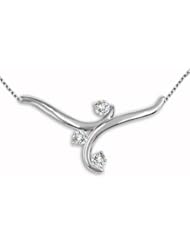0.75 Carat Three Stone Round G-H Diamonds Necklace Pendant 14K Yellow White Gold