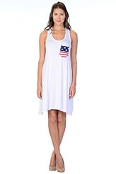 Scoop Neck  Summer Rayon/Spandex Sleeveless Tank Above the Knee  Dress With a Bow(s)