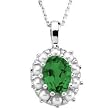 14K White Gold Chrome Tourmaline and Pearl Pendant