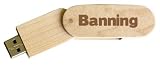 Engraved Wooden USB Flash Drive 8 GB - Engraved name Banning
