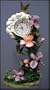 Hummingbird and Iris Snowdome Pendulum Clock