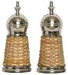 Decorative Salt and Pepper Shakers with Woven Bamboo Sides
