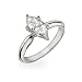 Eve's Addiction Diamond Marquis Cut Solitaire CZ Sterling Silver Ring