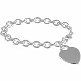 Sterling Silver Designer Chunky Link Heart Bracelet