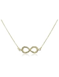 Sterling Silver with Yellow Gold Flashed Hammered Infiniti Necklace, 18"