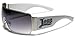 Oversized Locs Metal Rim Original Gangsta Shades Men's Hardcore Sunglasses - White