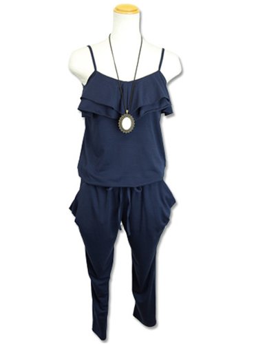 ネックレス付キャミフリルオールインワンロンパース