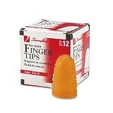 Acco Swingline Rubber Fingertips, #13 3/4in. Diameter, Amber, Box Of 12