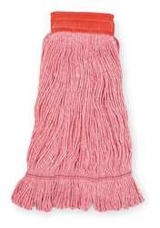 Tough Guy 1TYY2 Wet Mop, Antimicrobial, Large, Red