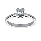 Platinum Engagement Ring With Certified Princess Cut Diamond Solitaire 14 Carat Diamond Weight