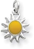 Enameled Sun Charm, Sterling Silver
