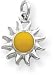 Jewelry : Enameled Sun Charm, Sterling Silver