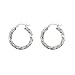 Karat Platinum 25mm Satin Polish Twist Hoop Earrings