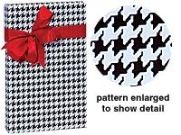 Premium All Occasion Black &amp; White Houndstooth Gift Wrap Wrapping Paper 16 Foot Roll