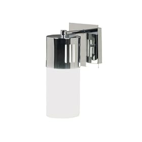 Kenroy Home 80501CH Cylinder One-Light Sconce with 4-Inch White Opal Glass Shade