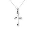 Sterling Silver Children`s Polished Cross Pendant, 15"