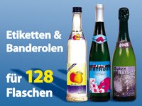Your Design 128 Inkjet-Flaschenetiketten
