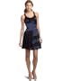 Betsey Johnson Women's Racer Back Ruffle Dress,Navy,0
