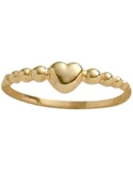 14 Karat Yellow Gold Bead Style Heart Baby Ring