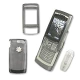 Samsung SGH-T629 Snap-on Transparent Smoke Crystal Case Cover with Removable Ratcheting Belt Clip