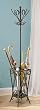 Powell Furniture Garden District Bronze and Gold Standing Coat Rack with Umbrella Stand