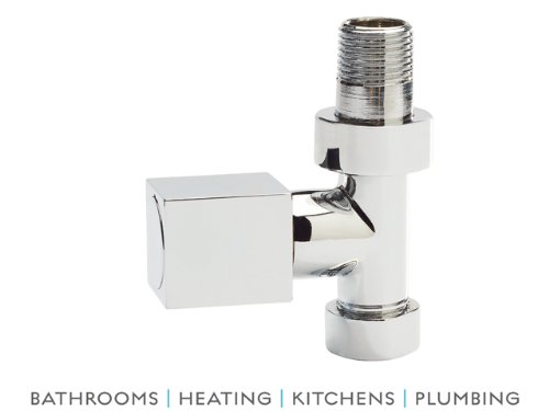 Hudson Reed Chrome Square Radiator Valves - (Straight)