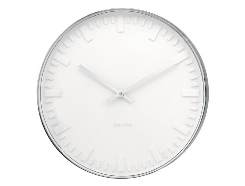 Karlsson KA4384 Wanduhr Mr. White Station Stahl poliert