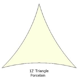 12' Triangle Porcelain Color Premium Quality Heavy Duty Shade Sail Made in USA