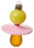 Ornaments To Remember Baby Pacifier (Pink) Hand-Blown Glass Ornament