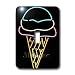 Ice Cream - Neon-like Ice Cream Cone - Light Switch Covers - single toggle switch