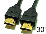 Brand New 30ft 30 Ft Gold Plated HDMI Cable for DVD LCD Plasma TV HDTV - Black