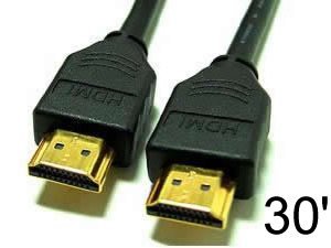 Brand New 30ft 30 Ft Gold Plated HDMI Cable for DVD LCD Plasma TV HDTV - Black