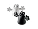 Alessi 2-er Set Flaschenverschl�sse CARLO wei�/schwarz