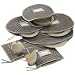 China Serving Pieces Storage Set - Deluxe Quilted Microfiber (Light Gray) (12h X 16"w X 3"d)"