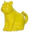 Stoneware Pottery Yellow Cat Creamer 5" x 3.5", 8oz Set of 2