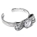 925 Sterling Silver Cubic Zirconia Bow Solitaire Adjustable Toe Ring