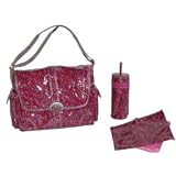 Paisley Magenta Laminated Buckle Diaper Bag