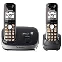 Panasonic KX-TG6512B DECT 6.0 PLUS Expandable Digital Cordless Phone System, Black, 2 Handsets