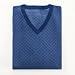 Long Sleeve Silk/Cotton Basketweave V-Neck