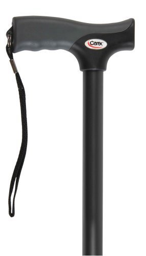 Carex Soft Grip Folding Cane, Black