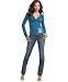 Apple Bottoms Plus Size Ribbed Henley Top &amp; Slim Jeans