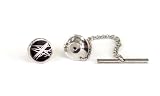 Tyler & Tyler Diffusion Black Tie Pin, Silver Finish, Boxed
