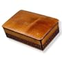 Polish Handcrafted Wooden Box, 5001, With Banded Side Design. 6.25"x4"x2.5" with a Beautiful Brown Finish