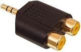 3.5 mm Jack to 2 x RCA Sockets Audio Adaptor