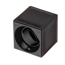 Swiss Kubik Single Watch Winder - Brown Calf Leather