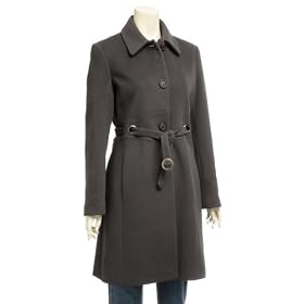 Via Spiga Luxurious Cahsmere Blend Wool Belted Coat with Grommet Detail