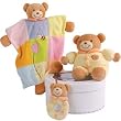 Teddy Bear Baby Gift Set with Rattle and Comforter